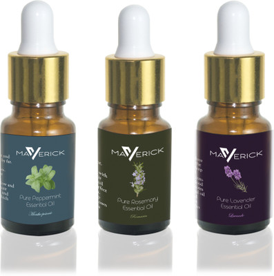

Maverick Pure Lavender, Rosemary & Peppermint essential oil 3 in 1 pack with dropper(10 ml)