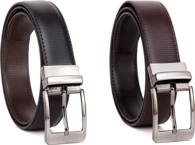 

Bageera Men Formal, Casual Black, Brown Genuine Leather Reversible Belt