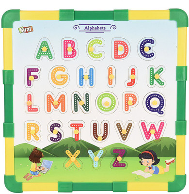 

Kirat 2in1 Wooden Educational Puzzle with Snakes and Ladders , Multicolor By Krasa (Alphabets) Board Game