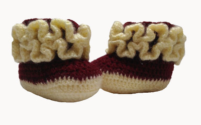 

PeachCherry Baby Soft Booties(Toe to Heel Length - 9 cm Maroon Cream)