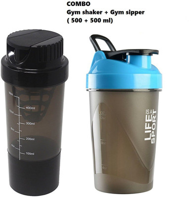 

Nrb Gym Protein Shaker and Sipper bottle 500 ml Shaker(Pack of 2, Multicolor)