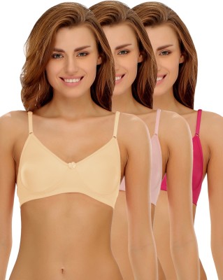 Clovia PRO Women Full Coverage Non Padded Bra(Pink, Beige)