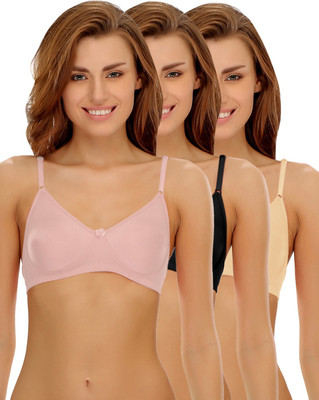 Clovia PRO Women Full Coverage Non Padded Bra(Black, Pink, Beige)