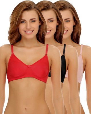 Clovia PRO Women Full Coverage Non Padded Bra(Red, Black, Pink)