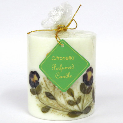 

Auroshikha Cylindrical Perfumed Candle with Natural Flowers - Citronella Candle(Multicolor, Pack of 1)
