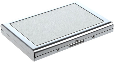 

Menzy Comfy Carry Stainless Steel Credit Card Case Wallet 6 Card Holder(Set of 1, Silver, White)