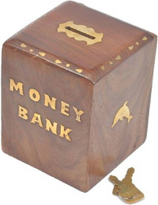 

MartCrown Square coin box Coin Bank(Brown)