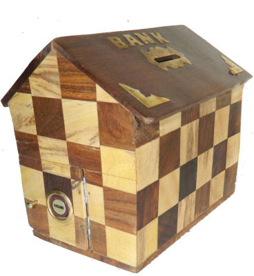 

MartCrown beautiful hut coin box Coin Bank(Brown)