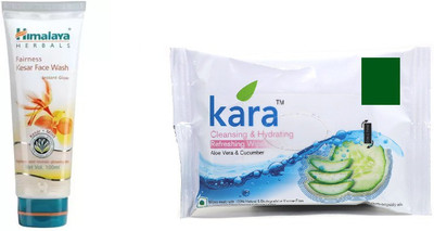 

Himalaya fairness kesar face wash, kara cleansing and hydrating refreshing wipes(Set of 2)