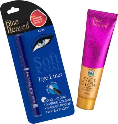 

Blue Heaven SOFT KAJAL EYELINER WITH FACE GLOW(Set of 2)