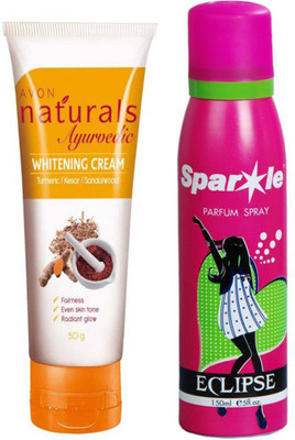 

Avon Anew Naturals Ayurvedic Whitening Cream 50 g (20966) With one sparkle perfume spray 150 ml(Set of 2)