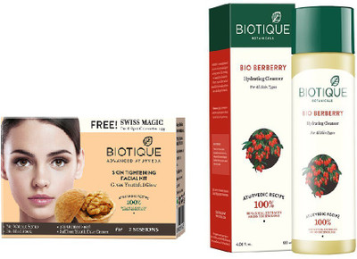 

BIOTIQUE BIO Skin Tightening Facial Kit, Bio Berberry Hydrating Cleanser(Set of 2)