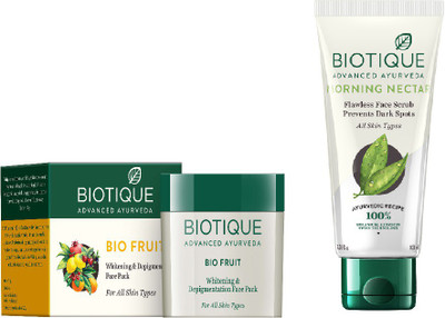 

BIOTIQUE BIO Bio Fruit Face Pack, Bio Morning Nectar Face Scrub(Set of 2)