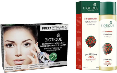 BIOTIQUE BIO Bio Diamond Facial Kit, Bio Berberry Hydrating Cleanser(Set of 2)