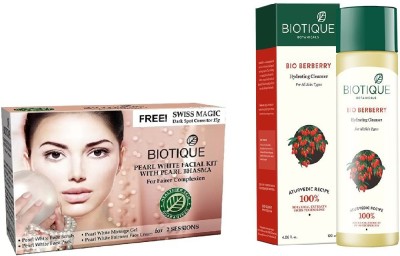 

BIOTIQUE BIO Bio Pearl White Facial Kit, Bio Berberry Hydrating Cleanser(Set of 2)