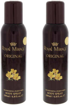 

Royal Mirage ORGINAL BROWN Deodorant Spray - For Men & Women(400 ml, Pack of 2)