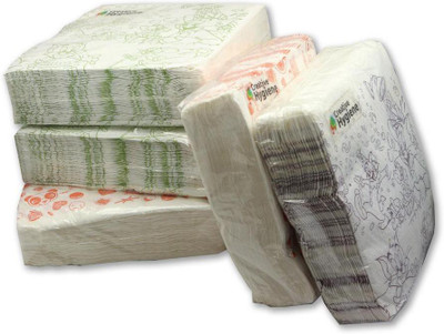 

Creative Hygiene Printed Tissues Serviettes /Napkins 2 Ply 50 Sheets Size 40X40cms(Pack of 5)