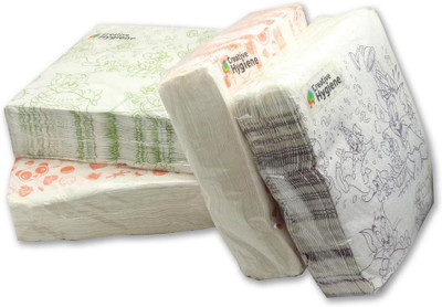

Creative Hygiene Printed Tissues Serviettes /Napkins 2 Ply 50 Sheets Size 40X40cms(Pack of 4)