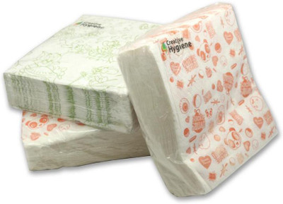 

Creative Hygiene Printed Tissues Serviettes /Napkins 2 Ply 50 Sheets Size 40X40cms(Pack of 3)