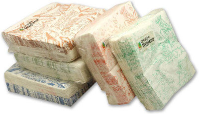

Creative Hygiene Printed Tissues Serviettes/ Napkins 2 Ply 50 Sheets Size 33X33cms(Pack of 5)