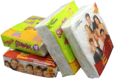 

Creative Hygiene Tissue Papers Serviettes/ Napkin 2 Ply 50 Sheets Size 40X40cms(Pack of 4)