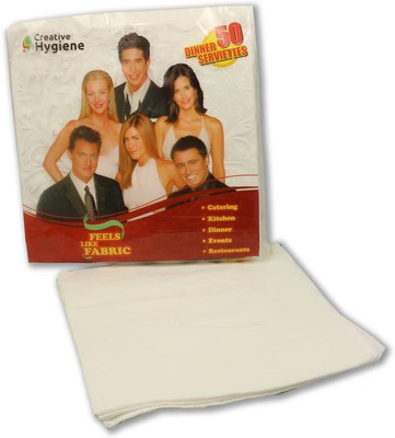 

Creative Hygiene Tissue Papers Serviettes/ Napkin 2 Ply 50 Sheets Size 40X40cms