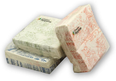 

Creative Hygiene Printed Tissues Serviettes/ Napkins 2 Ply 50 Sheets Size 33X33cms(Pack of 3)