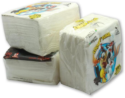 

Creative Hygiene Tissue Papers Serviettes/ Napkin 1 Ply 100 Sheets Size 30X30cms(Pack of 3)