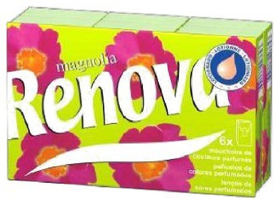 

Renova Magnolia Tissue Wipes - 4 Ply , Extra Soft , Coloured And Sweet Scent Of Magnolia Flowers Over Light Green-Coloured Paper(Pack of 54)