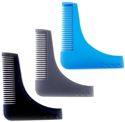 

JAMPAK Beard Styling Comb For Men & Boys set of 3 pcs ( Black,Grey,Blue)