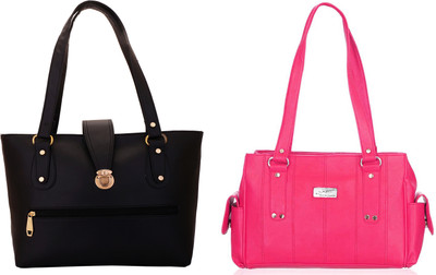 

Lady bar Shoulder Bag(Black, Pink)