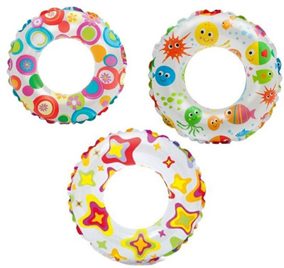 

PartyBalloonsHK Lively Print 24 inch Swim Ring, Multi Color (Pack of 2) Inflatable Pool Accessory(Multicolor)