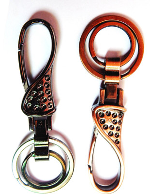 

SALEBOX Spring Hook Locking Snap Hook Metal Key Chain Pack of Two Key Chain