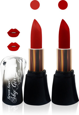 

Seven Seas cosmetics makeup shy girl matte lipstick non transfer kiss proof red maroon color Femina09 set 0f2(red,maroon)