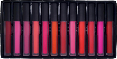 

One Personal Care Pack of 12 Ultra Matte Liquid Lipstick (Neon Series)(Multicolor, 78 g)