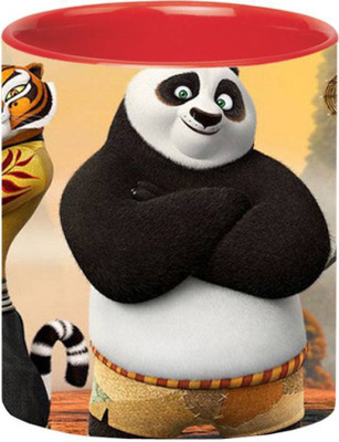 MUGKIN Kung Fu Panda mug 2 Ceramic Coffee Mug(350 ml)
