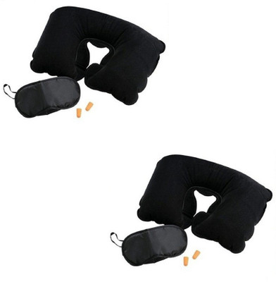 

i-gadgets Travel Inflatable Flocked Neck Pillow & Eye Shade(Multicolor)