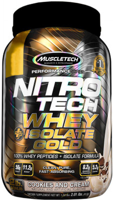 

Muscletech Nitro Tech Plus Isolate Gold Whey Protein(913 g, Cookies and Cream)
