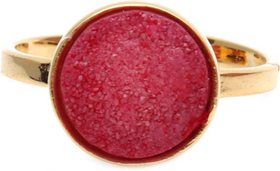 

The Sparkle Story Red Druzy Round 12mm Gold Exclusive Trendy Rings For Girls  Stone Ring