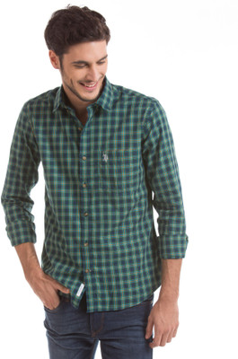 

U.S. Polo Assn Men's Checkered Casual Green, Blue Shirt