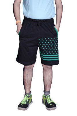 AWACK Printed Men Black Regular Shorts