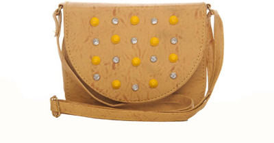 

Aliado Women Casual Yellow Leatherette Sling Bag