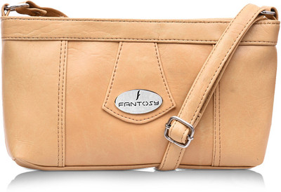 

Fantosy Women Casual Beige Leatherette Sling Bag