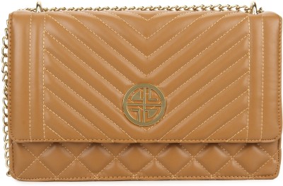 

Carlton London Women Evening/Party Tan PU Sling Bag