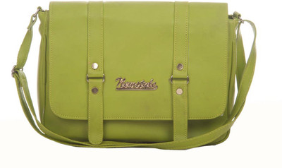 

Aliado Women Casual Green Leatherette Sling Bag