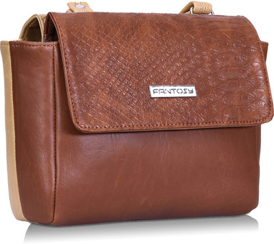 

Fantosy Women Casual Tan Leatherette Sling Bag