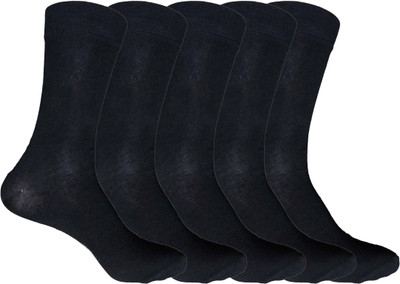 QUEERY Men Solid Mid-Calf/Crew(Pack of 5)