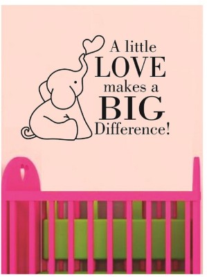 Asmi Collections 80 cm Emotional and Loving Quotes Cute Little Elephant Removable Sticker(Pack of 1)