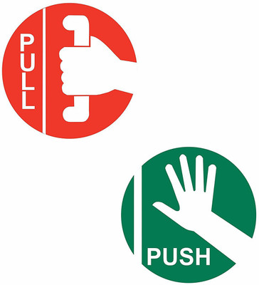 Asmi Collections 13 cm Self Adhesive Push and Pull Sign Removable Sticker(Pack of 1)