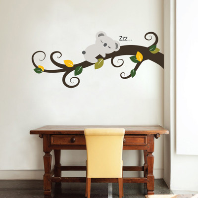Flipkart SmartBuy 90 Cudling Cute kola in sleep Self Adhesive Sticker(Pack of 1)
